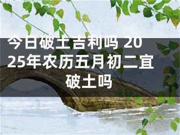 今日破土吉利吗 2025年农历五月初二宜破土吗
