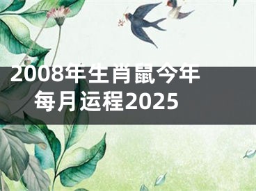 2008年生肖鼠今年每月运程2025