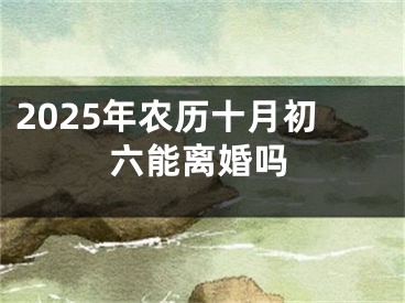 2025年农历十月初六能离婚吗