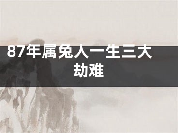 87年属兔人一生三大劫难