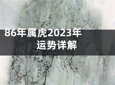 86年属虎2023年运势详解