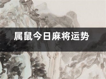 属鼠今日麻将运势