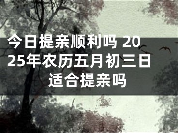 今日提亲顺利吗 2025年农历五月初三日适合提亲吗