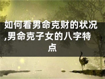 如何看男命克财的状况,男命克子女的八字特点