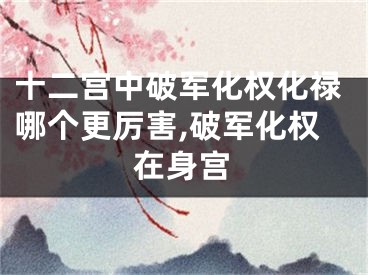十二宫中破军化权化禄哪个更厉害,破军化权在身宫