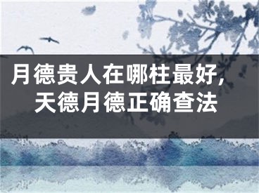 月德贵人在哪柱最好,天德月德正确查法