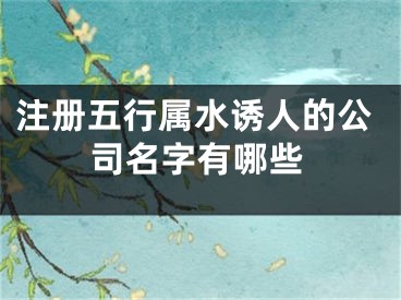 注册五行属水诱人的公司名字有哪些
