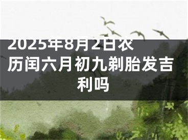 2025年8月2日农历闰六月初九剃胎发吉利吗