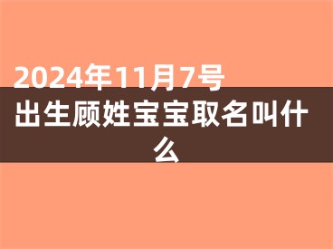 2024年11月7号出生顾姓宝宝取名叫什么