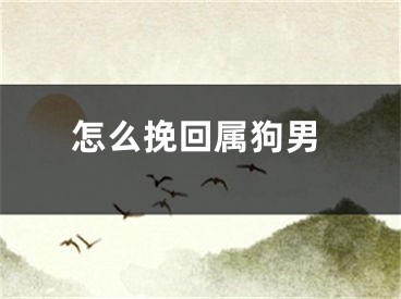 怎么挽回属狗男