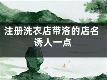 注册洗衣店带洛的店名诱人一点