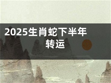 2025生肖蛇下半年转运