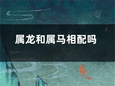 属龙和属马相配吗