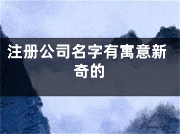 注册公司名字有寓意新奇的