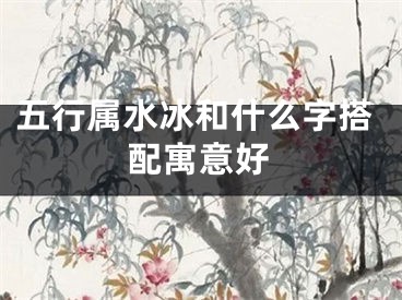 五行属水冰和什么字搭配寓意好