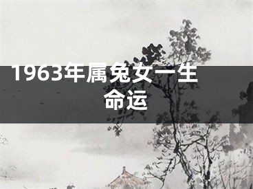 1963年属兔女一生命运
