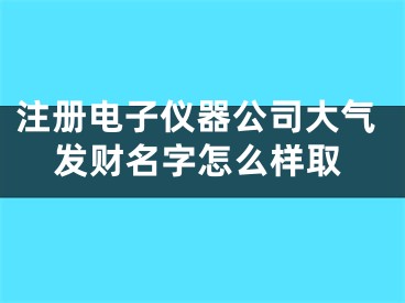 注册电子仪器公司大气发财名字怎么样取