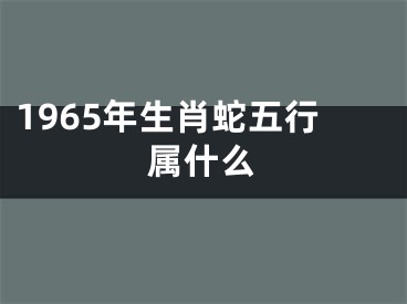 1965年生肖蛇五行属什么