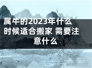 属牛的2023年什么时候适合搬家 需要注意什么