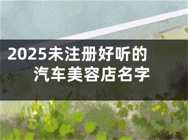 2025未注册好听的汽车美容店名字