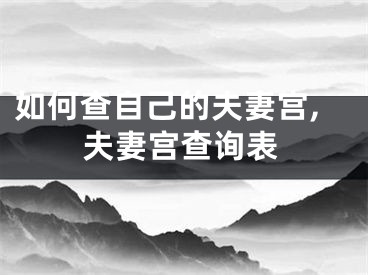如何查自己的夫妻宫,夫妻宫查询表