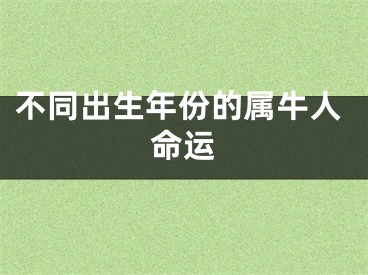 不同出生年份的属牛人命运