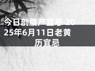今日剖腹产宜忌 2025年6月11日老黄历宜忌