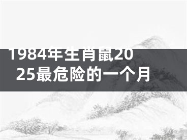1984年生肖鼠2025最危险的一个月