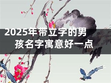 2025年带立字的男孩名字寓意好一点