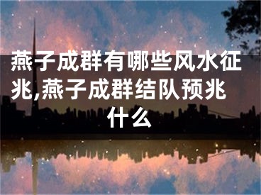 燕子成群有哪些风水征兆,燕子成群结队预兆什么