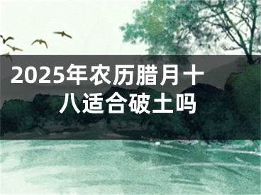 2025年农历腊月十八适合破土吗