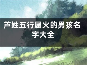 芦姓五行属火的男孩名字大全