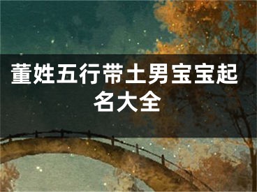 董姓五行带土男宝宝起名大全