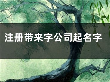 注册带来字公司起名字