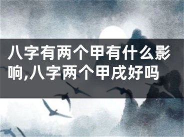 八字有两个甲有什么影响,八字两个甲戌好吗