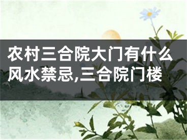 农村三合院大门有什么风水禁忌,三合院门楼
