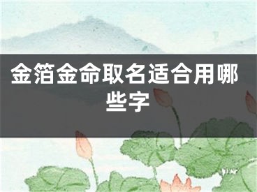 金箔金命取名适合用哪些字