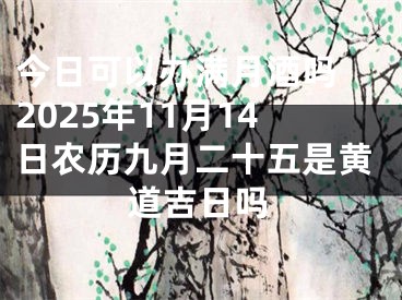 今日可以办满月酒吗 2025年11月14日农历九月二十五是黄道吉日吗