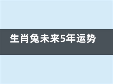 生肖兔未来5年运势