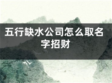 五行缺水公司怎么取名字招财