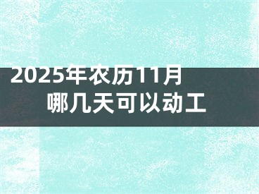 2025年农历11月哪几天可以动工
