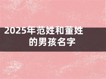 2025年范姓和董姓的男孩名字