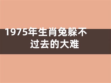 1975年生肖兔躲不过去的大难