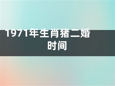 1971年生肖猪二婚时间