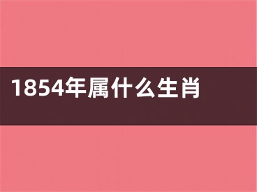 1854年属什么生肖