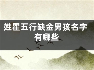 姓瞿五行缺金男孩名字有哪些