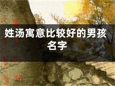 姓汤寓意比较好的男孩名字