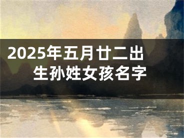 2025年五月廿二出生孙姓女孩名字