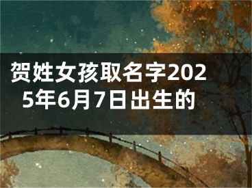 贺姓女孩取名字2025年6月7日出生的