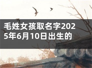 毛姓女孩取名字2025年6月10日出生的